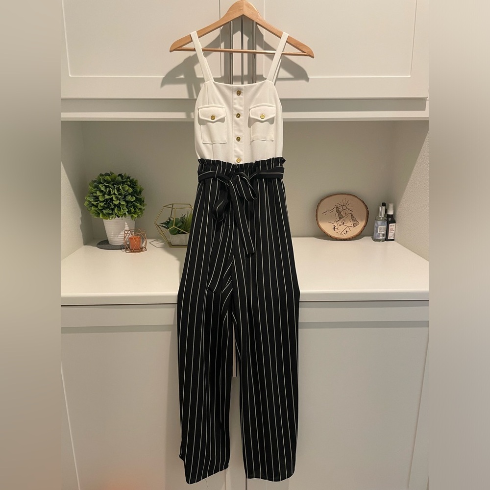 J is for Justify Striped Jumpsuit